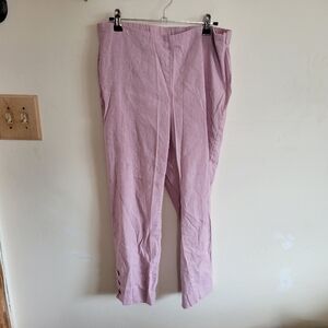 J. Jill Linen Stretch Straight Leg Pant Pink Medium